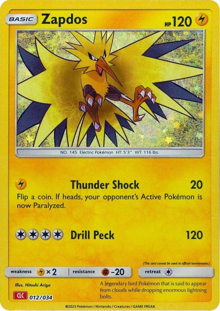 Zapdos - 012/034 | Classic Collection | (CL | Trading Card Game Classic)