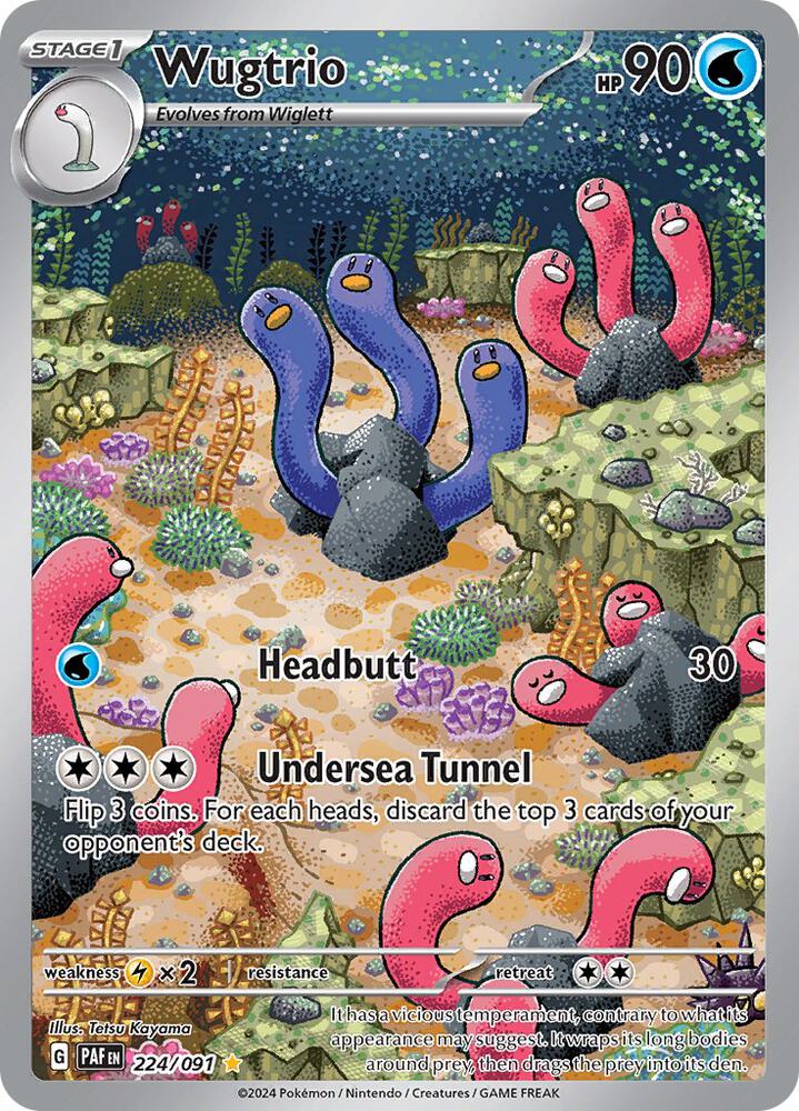Wugtrio - 224/091 | Illustration Rare | (PAF | SV: Paldean Fates)