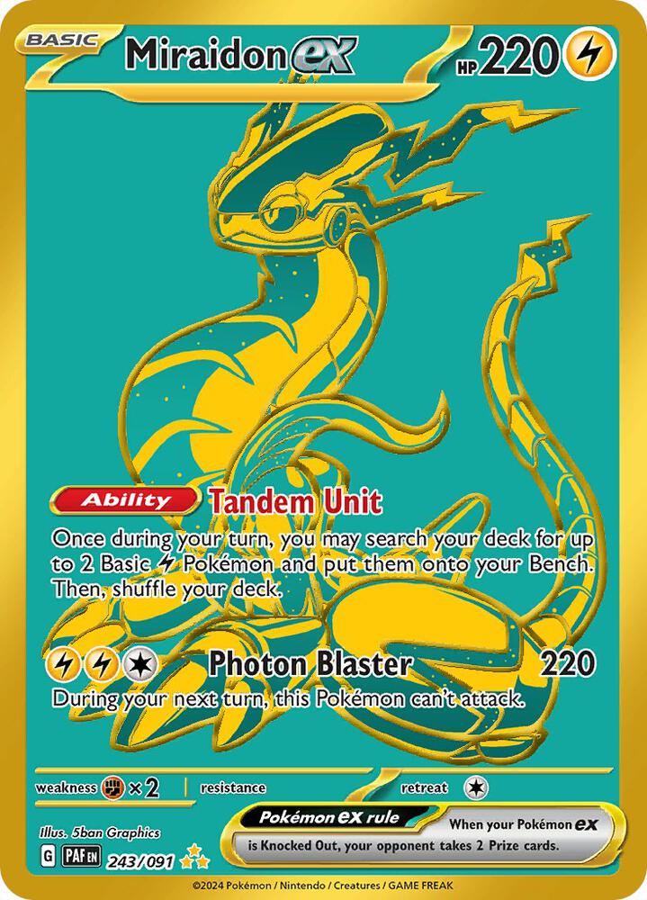 Miraidon ex - 243/091 | Hyper Rare | (PAF | SV: Paldean Fates)