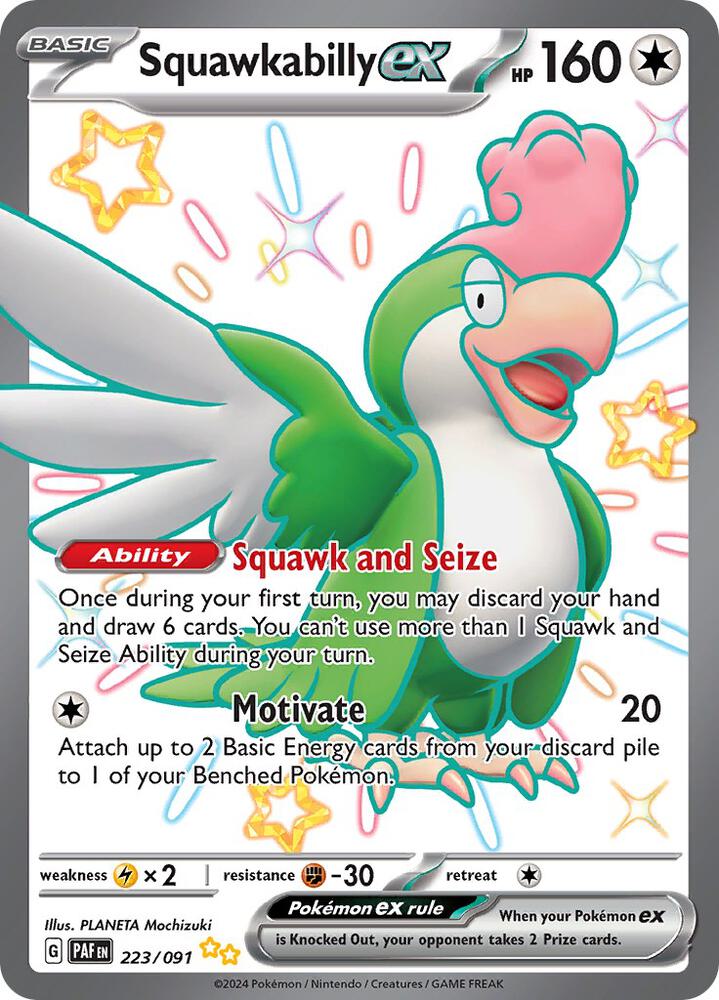Squawkabilly ex - 223/091 | Shiny Ultra Rare | (PAF | SV: Paldean Fates)