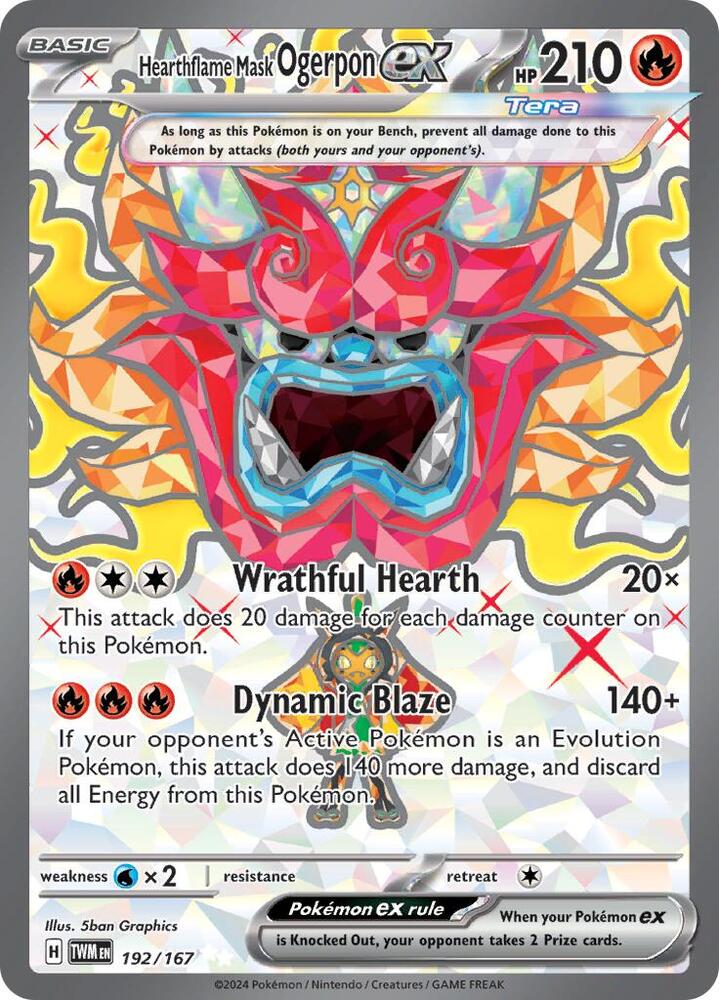 Hearthflame Mask Ogerpon ex - 192/167 | Ultra Rare | (TWM | SV06: Twilight Masquerade)
