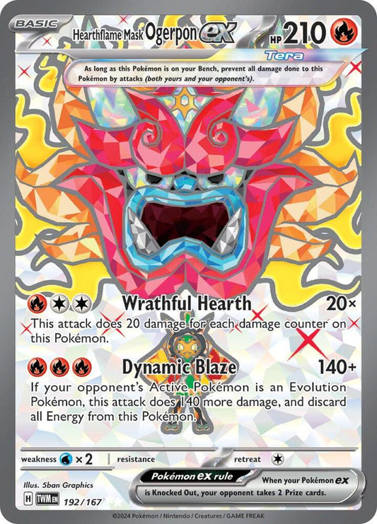 Hearthflame Mask Ogerpon ex - 192/167 | Ultra Rare | (TWM | SV06: Twilight Masquerade)