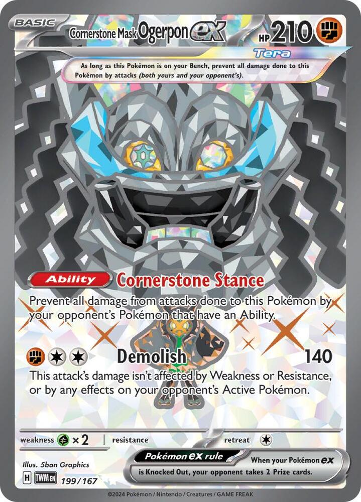 Cornerstone Mask Ogerpon ex - 199/167 | Ultra Rare | (TWM | SV06: Twilight Masquerade)