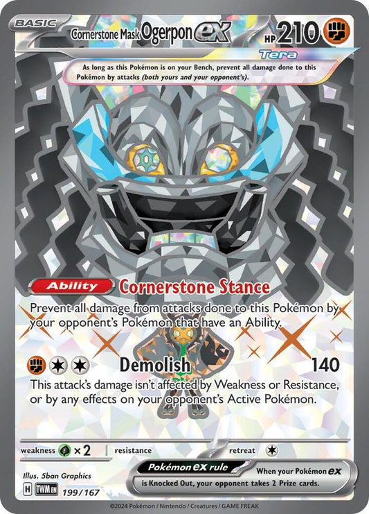 Cornerstone Mask Ogerpon ex - 199/167 | Ultra Rare | (TWM | SV06: Twilight Masquerade)