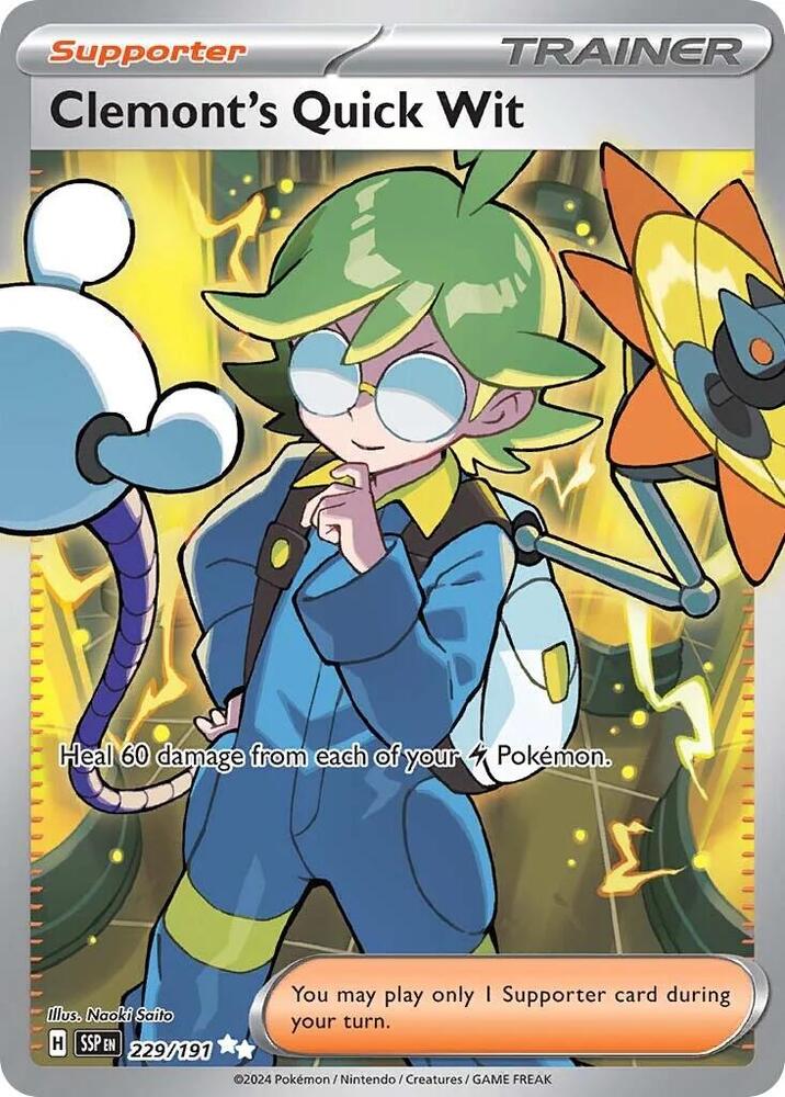 Clemont's Quick Wit - 229/191 | Ultra Rare | (SSP | SV08: Surging Sparks)