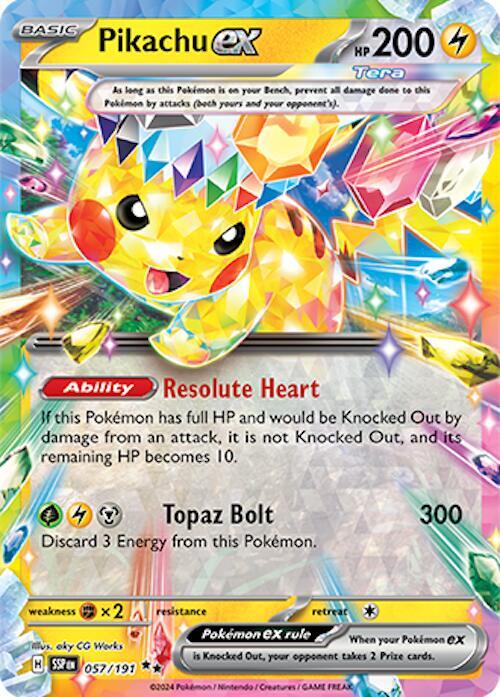 Pikachu ex - 057/191 | Double Rare | (SSP | SV08: Surging Sparks)