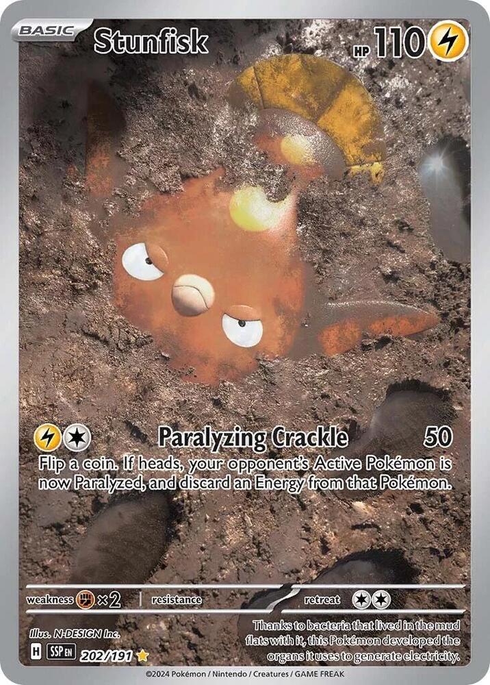 Stunfisk - 202/191 | Illustration Rare | (SSP | SV08: Surging Sparks)