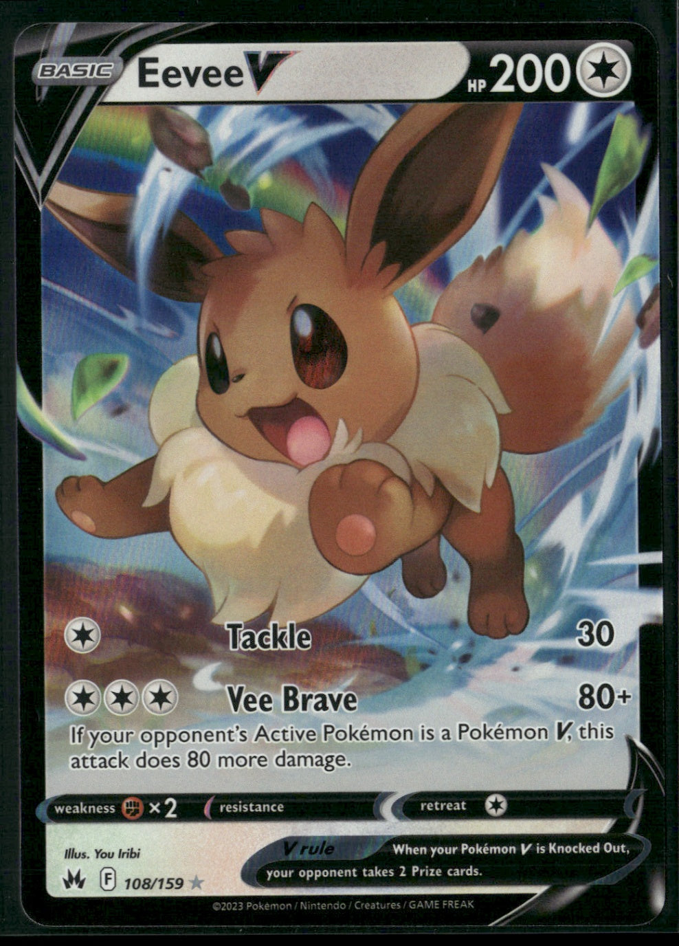 Eevee V Ultra Rare Crown Zenith CRZ 108/159 NM
