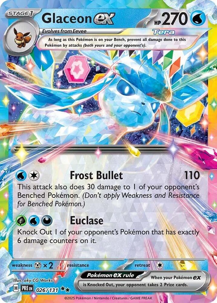 Glaceon ex - 026/131 | Double Rare | (PRE | SV: Prismatic Evolutions)