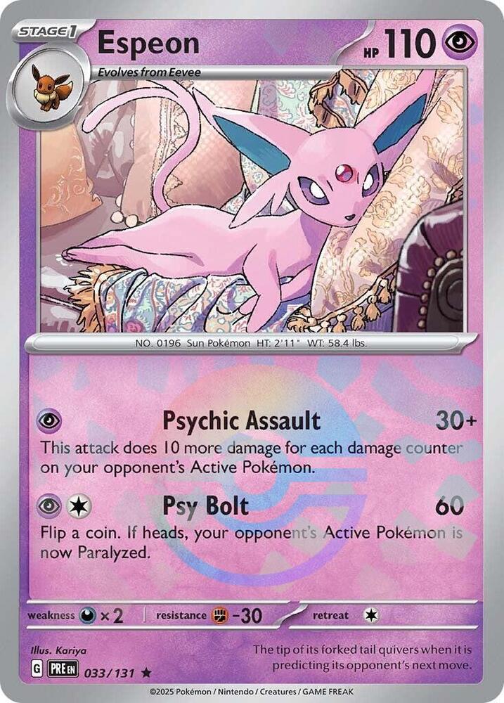 Espeon (Poke Ball Pattern) - 033/131 | Rare | (PRE | SV: Prismatic Evolutions)