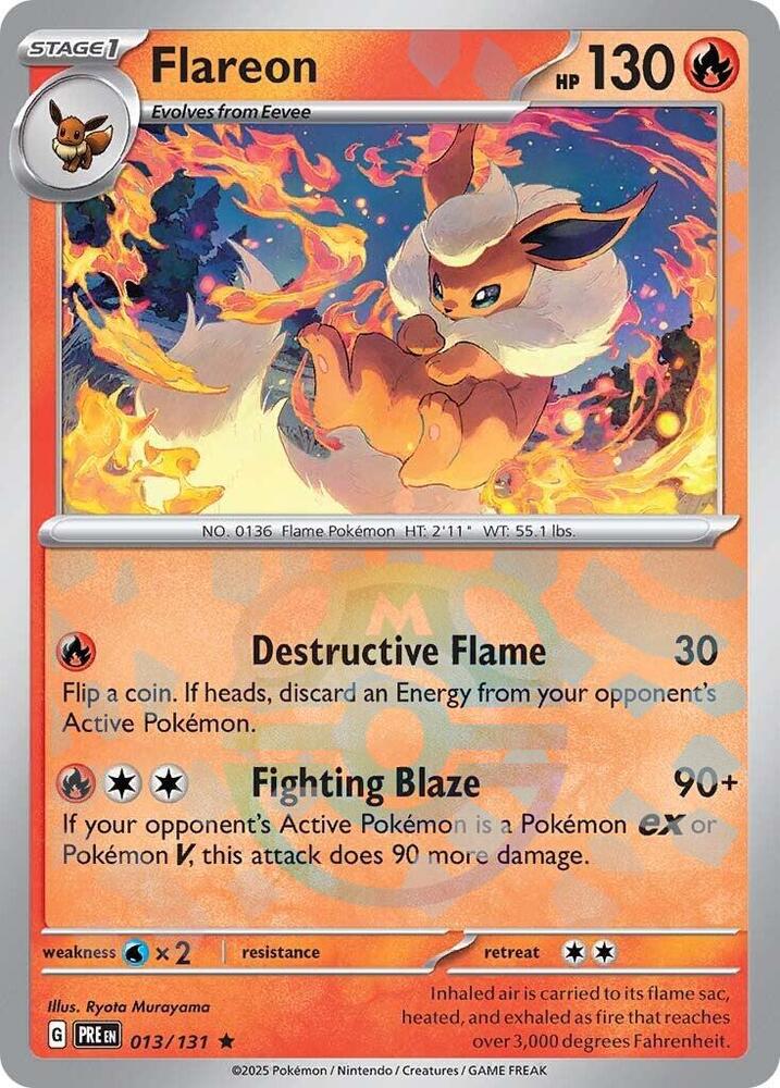 Flareon (Master Ball Pattern) - 013/131 | Rare | (PRE | SV: Prismatic Evolutions)
