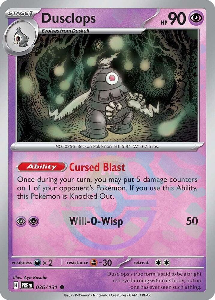 Dusclops (Master Ball Pattern) - 036/131 | Common | (PRE | SV: Prismatic Evolutions)