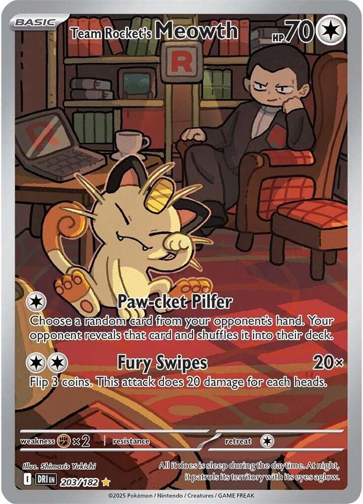 Team Rocket's Meowth - 203/182 | Illustration Rare | (DRI | SV10: Destined Rivals)