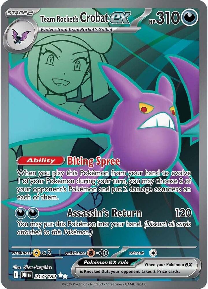 Team Rocket's Crobat ex - 217/182 | Ultra Rare | (DRI | SV10: Destined Rivals)