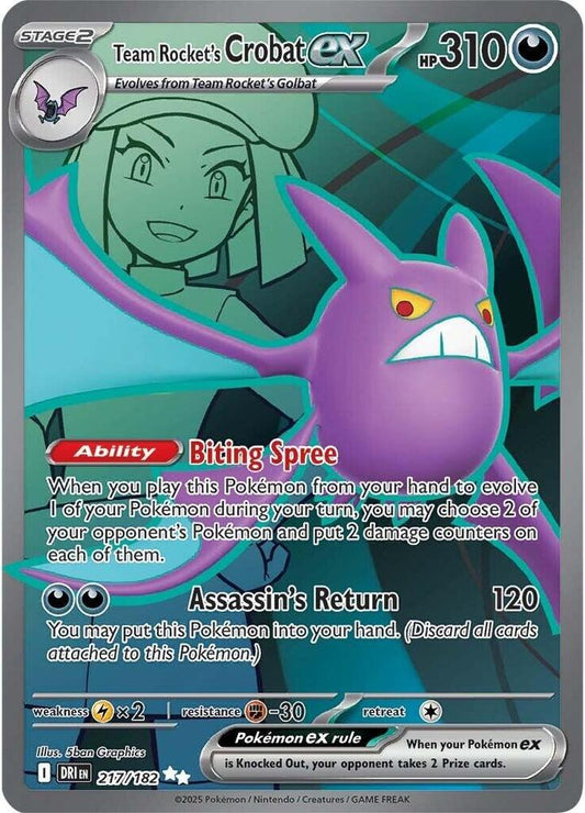 Team Rocket's Crobat ex - 217/182 | Ultra Rare | (DRI | SV10: Destined Rivals)