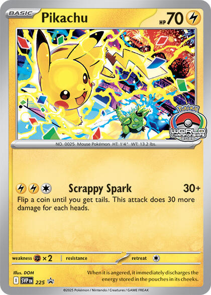 Pikachu (World Championship 2025) - 225 | Promo | (SVP | SV: Scarlet & Violet Promo Cards)