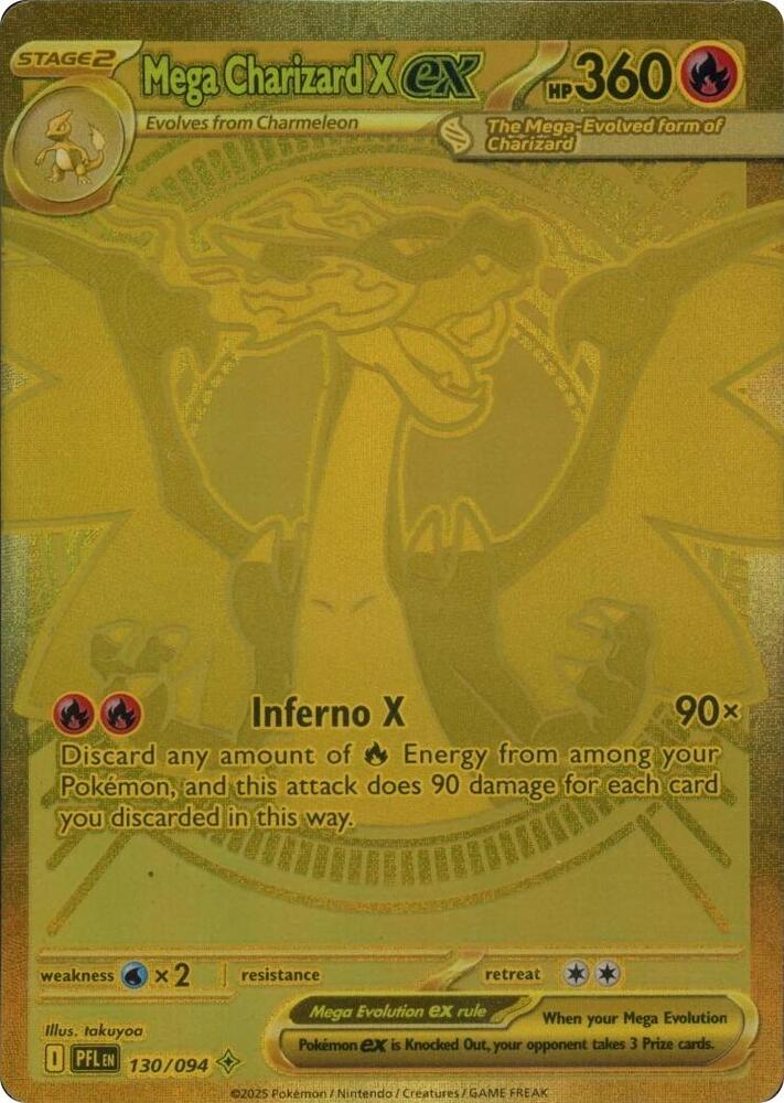 Mega Charizard X ex - 130/094 | Mega Hyper Rare | (PFL | ME02: Phantasmal Flames)