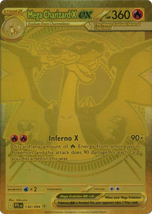 Mega Charizard X ex - 130/094 | Mega Hyper Rare | (PFL | ME02: Phantasmal Flames)