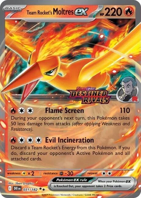 Team Rocket's Moltres ex - (Destined Rivals Stamp) - 031/182 | Double Rare | (MCAP | Miscellaneous Cards & Products)
