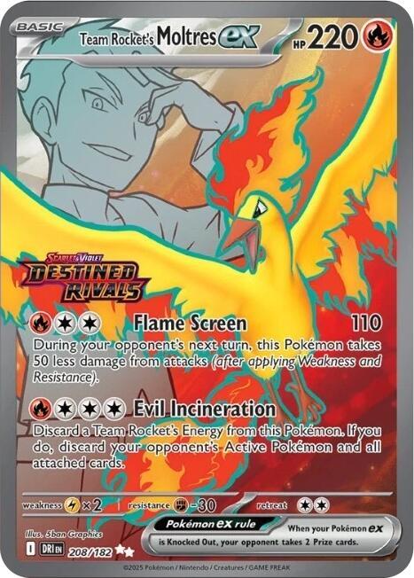 Team Rocket's Moltres ex - (Destined Rivals Stamp) - 208/182 | Double Rare | (MCAP | Miscellaneous Cards & Products)