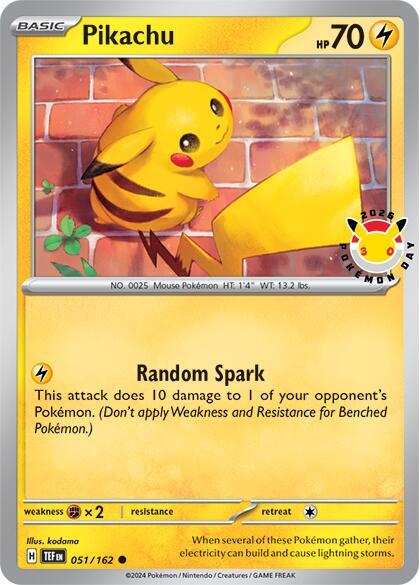 Pikachu (Pokemon Day 2026) - 051/162 | Common | (MCAP | Miscellaneous Cards & Products)