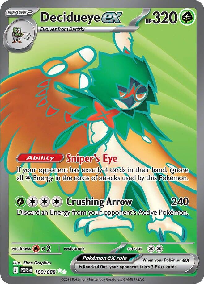 Decidueye ex - 100/088 | Ultra Rare | (POR | ME03: Perfect Order)
