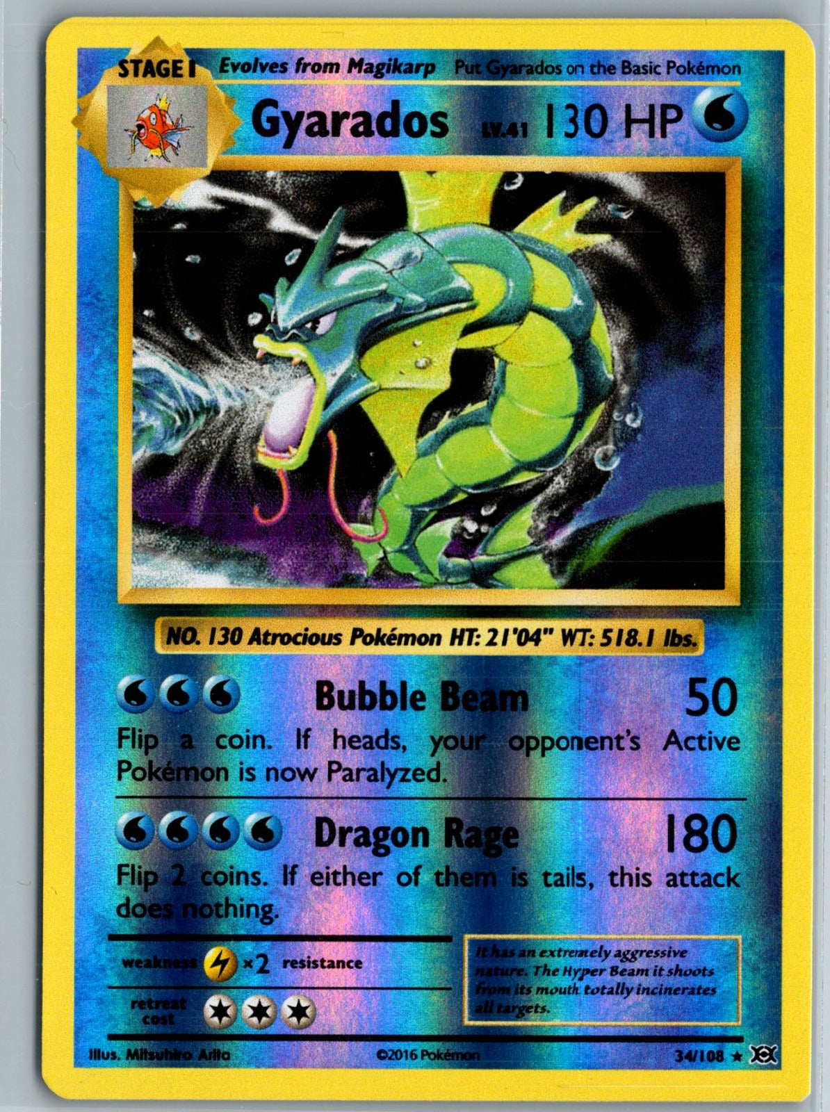 Gyarados - 34/108 | Holo Rare | (EVO | XY - Evolutions)