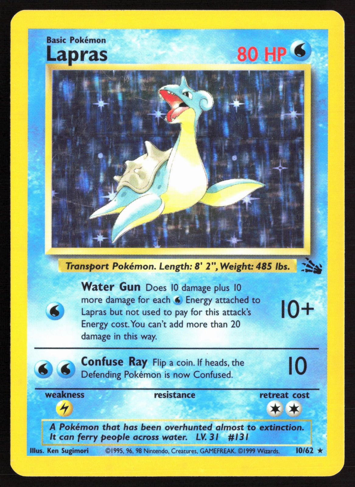 Lapras (10) - 10/62 | Holo Rare | (FO | Fossil)