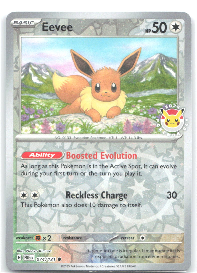 Eevee (Pokemon Day 2025) (Reverse Cosmos Holo) - 074/131 | Promo | (MCAP | Miscellaneous Cards & Products)